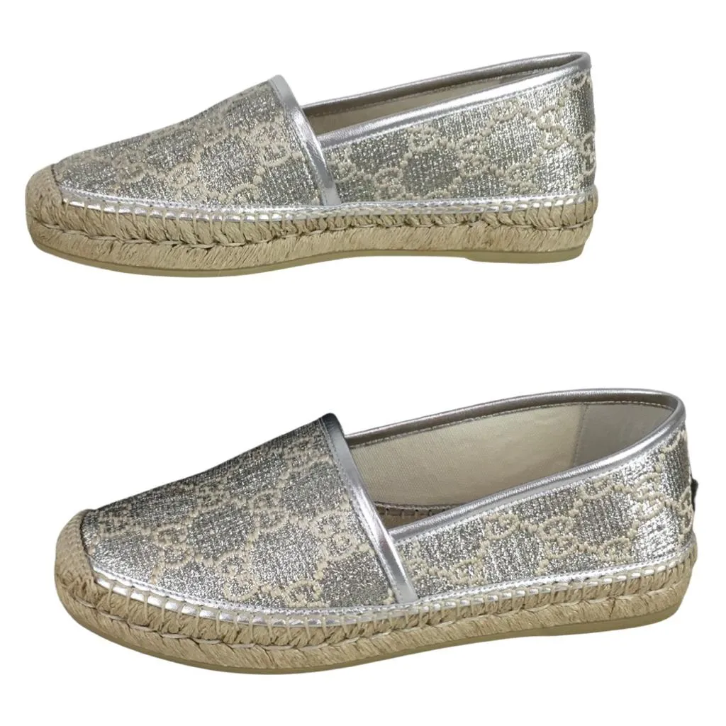 Gucci Women's Espadrilles Heritage GG Lame Espadrilles