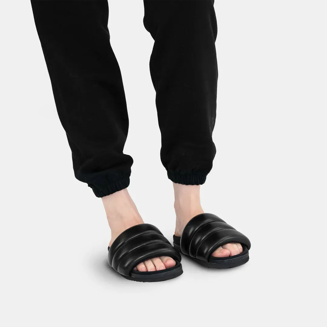 ROAM Puffy Vegan Leather Sandals - Black